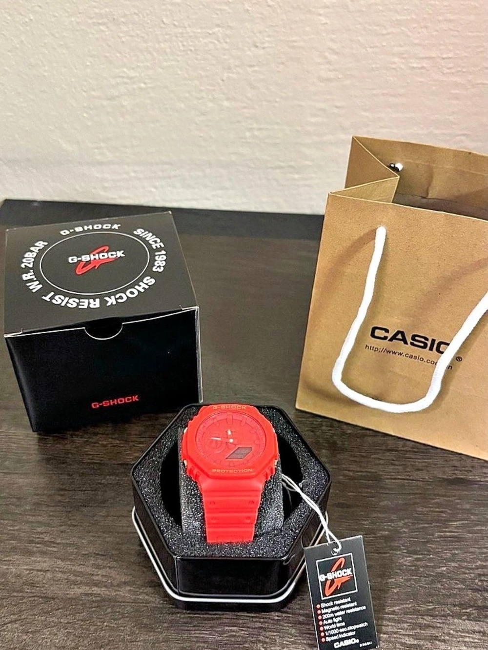 Casio G-SHOCK GA2100-4A All Red Analog Digital Watch NWT